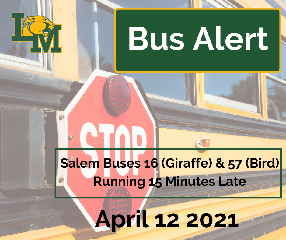 Salem Township Elementary Buses 16 and 57 Running Late Alert